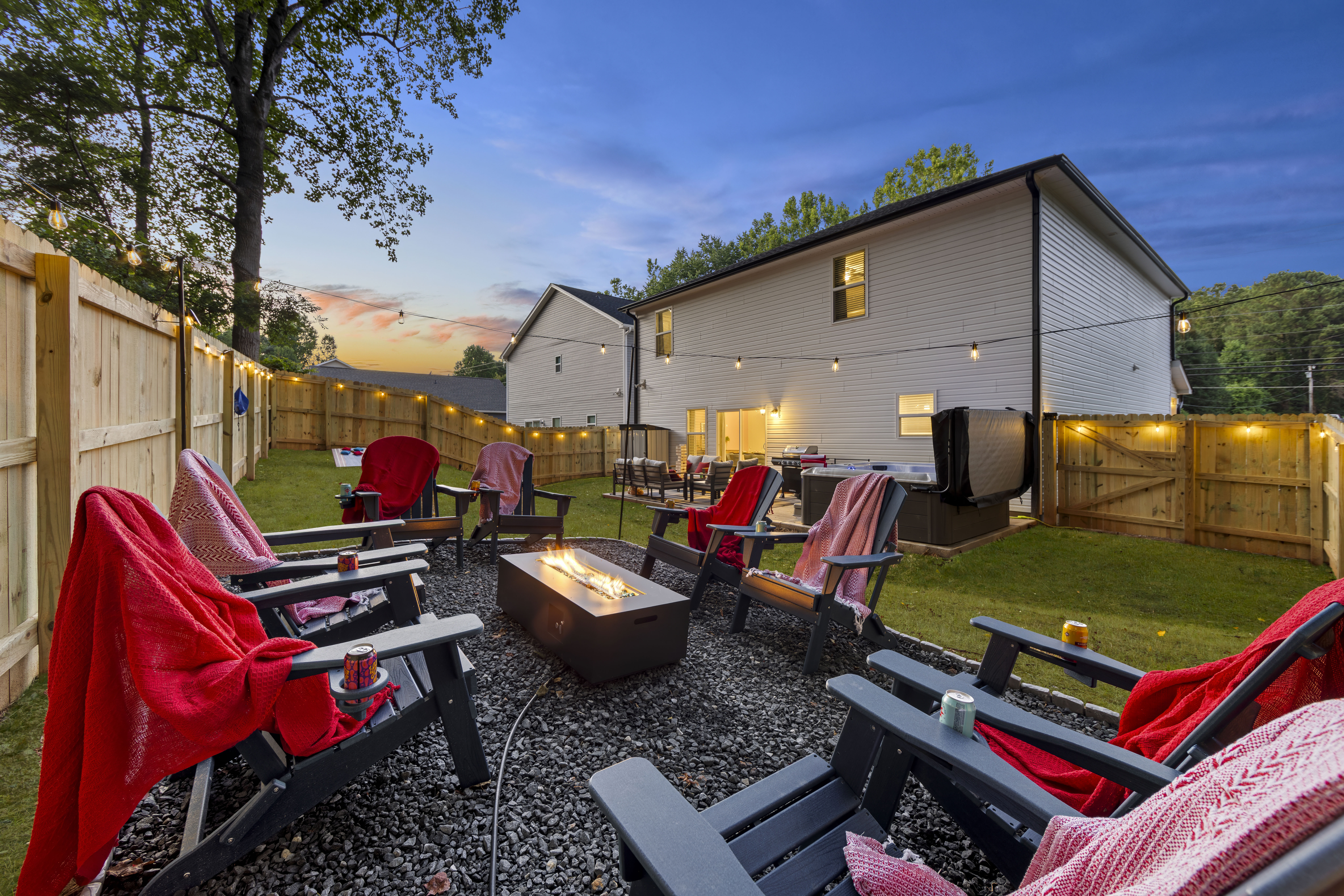Backyard fire pit at Queen City Quarters