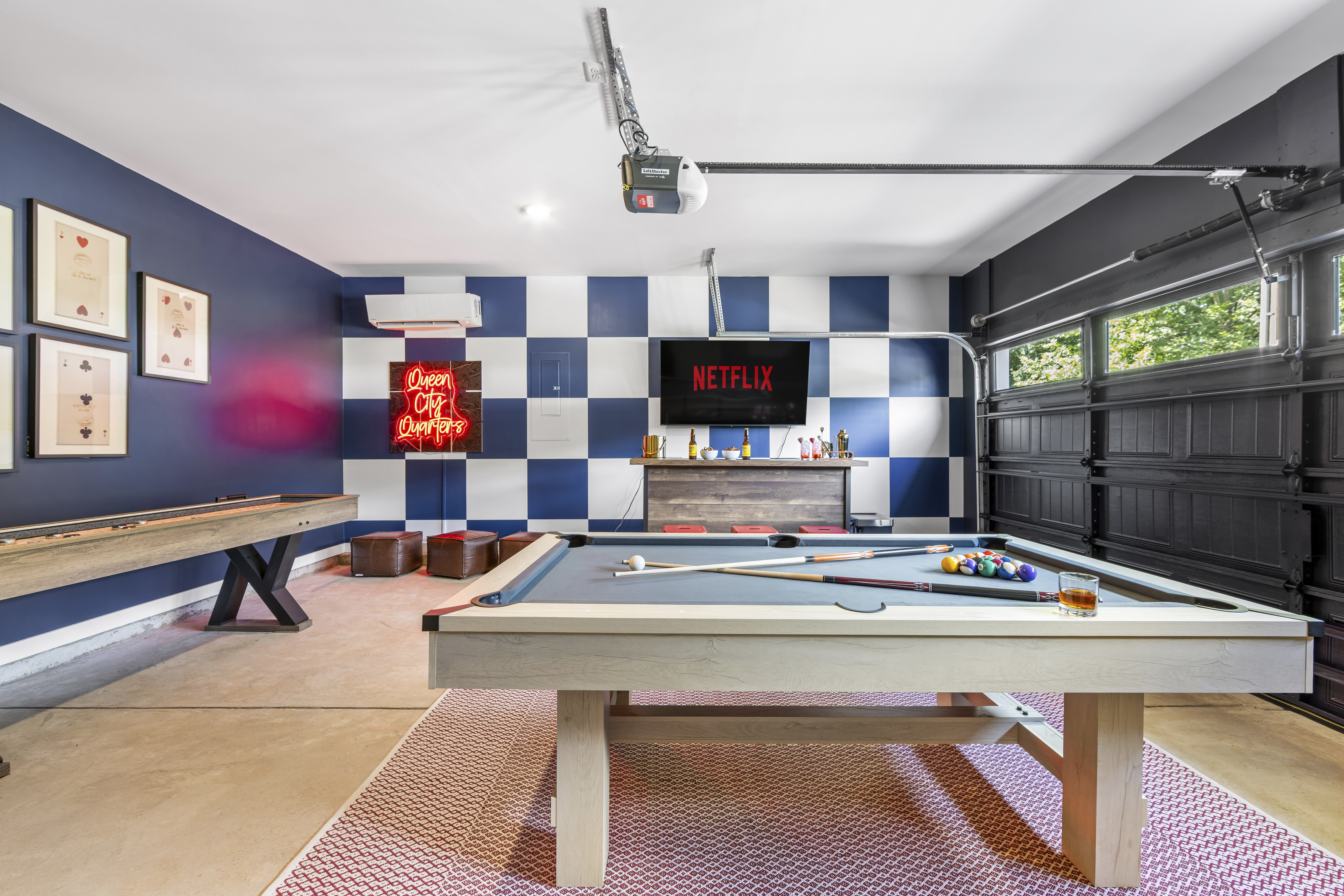 Game room with pool table